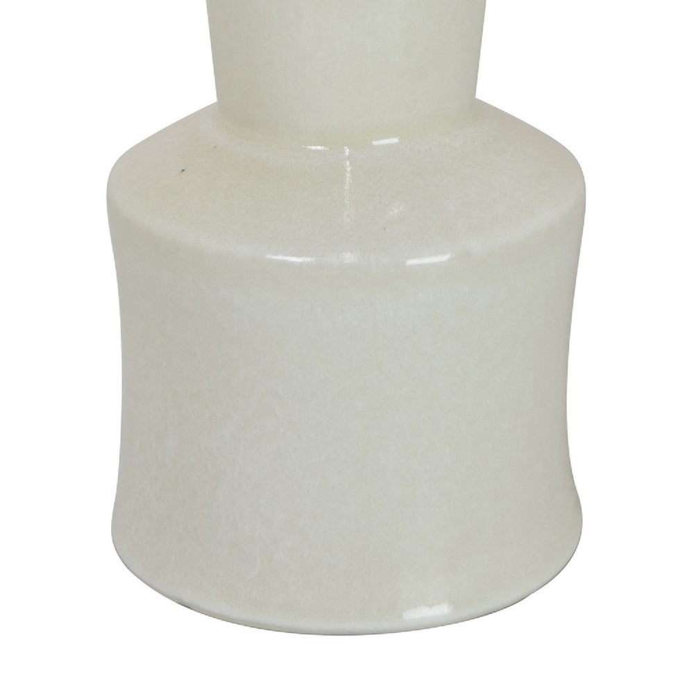 Ginny Decorative Vase with Slender Neck, Glossy White Ceramic 16 Inch-BM353477