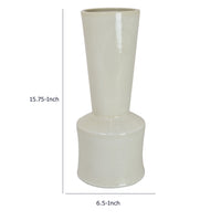 Ginny Decorative Vase with Slender Neck, Glossy White Ceramic 16 Inch-BM353477