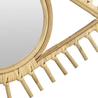 Greta Eye-Shaped Wall-Mounted Mirror, Sunburst Frame, Natural Fiber-BM353480