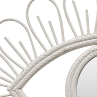 Davie Eye-Shaped Wall Mirror with Loop Details, White Natural Fiber-BM353481
