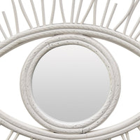 Davie Eye-Shaped Wall Mirror with Loop Details, White Natural Fiber-BM353481