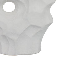 Joel Abstract Sculpted Vase with Textured Organic Form, White Ceramic 15 Inch-BM353483