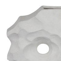 Joel Abstract Sculpted Vase with Textured Organic Form, White Ceramic 15 Inch-BM353483