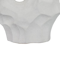 Joel Abstract Sculpted Vase with Textured Organic Form, White Ceramic 15 Inch-BM353483