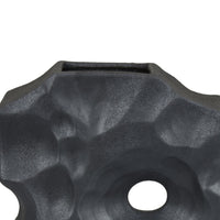 Joel Abstract Sculpted Vase with Textured Organic Form, Black Ceramic 15 Inch-BM353484