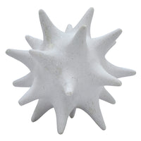 Xyla Decorative Orb with Spiked Starburst Patterns, White Resin 8 Inch-BM353485