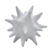 Xyla Decorative Orb with Spiked Starburst Patterns, White Resin 8 Inch-BM353485