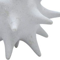 Xyla Decorative Orb with Spiked Starburst Patterns, White Resin 8 Inch-BM353485