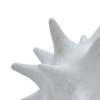 Xyla Decorative Orb with Spiked Starburst Patterns, White Resin 8 Inch-BM353485