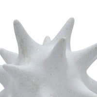 Xyla Decorative Orb with Spiked Starburst Patterns, White Resin 8 Inch-BM353485