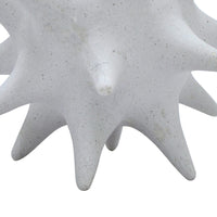 Xyla Decorative Orb with Spiked Starburst Patterns, White Resin 8 Inch-BM353485