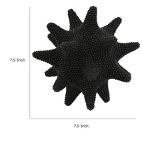 Noah Decorative Orb Sculpture with Spiked Details, Black Resin 8 Inch-BM353486