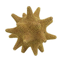 Noah Decorative Orb Sculpture with Spiked Details, Gold Resin 8 Inch-BM353487