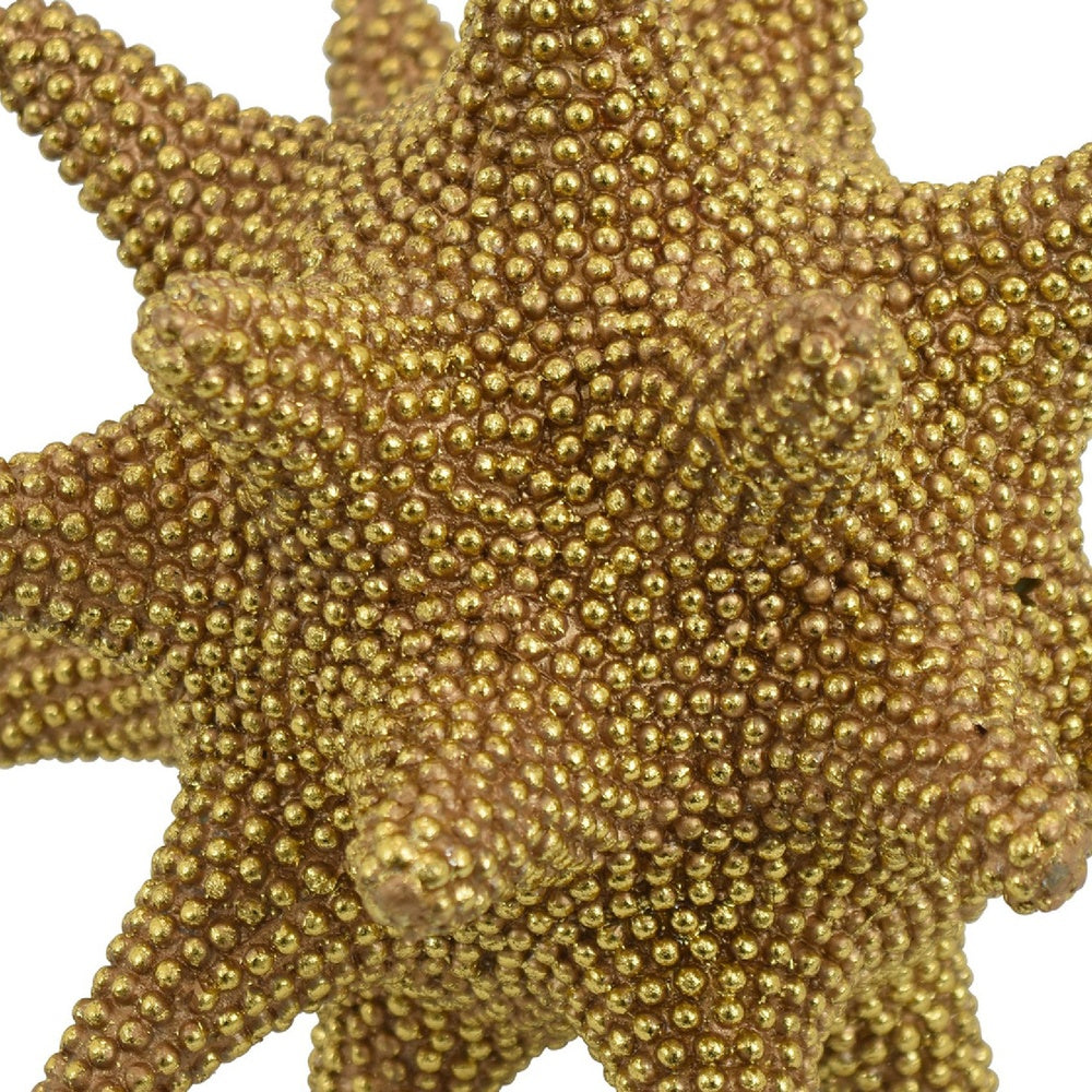 Noah Decorative Orb Sculpture with Spiked Details, Gold Resin 8 Inch-BM353487