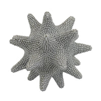 Noah Decorative Orb Sculpture with Spiked Details, Silver Resin 8 Inch-BM353488