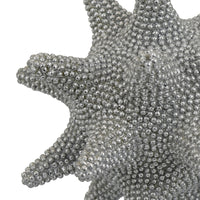 Noah Decorative Orb Sculpture with Spiked Details, Silver Resin 8 Inch-BM353488
