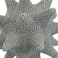 Noah Decorative Orb Sculpture with Spiked Details, Silver Resin 8 Inch-BM353488