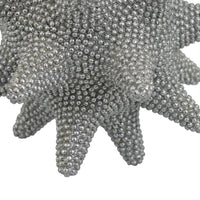 Noah Decorative Orb Sculpture with Spiked Details, Silver Resin 8 Inch-BM353488