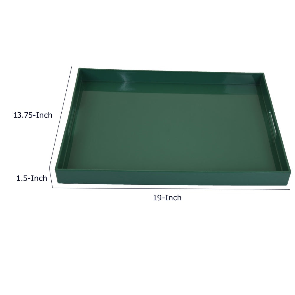 Diana Serving Tray with Integrated Handles, Green Polyurethane 19x14-BM353489