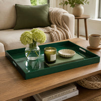 Diana Serving Tray with Integrated Handles, Green Polyurethane 19x14-BM353489