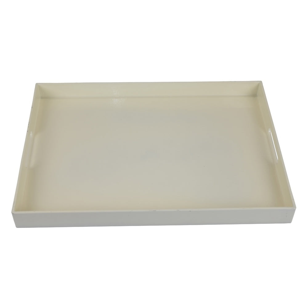 Diana Serving Tray with Integrated Handles, White Polyurethane 19x14-BM353490