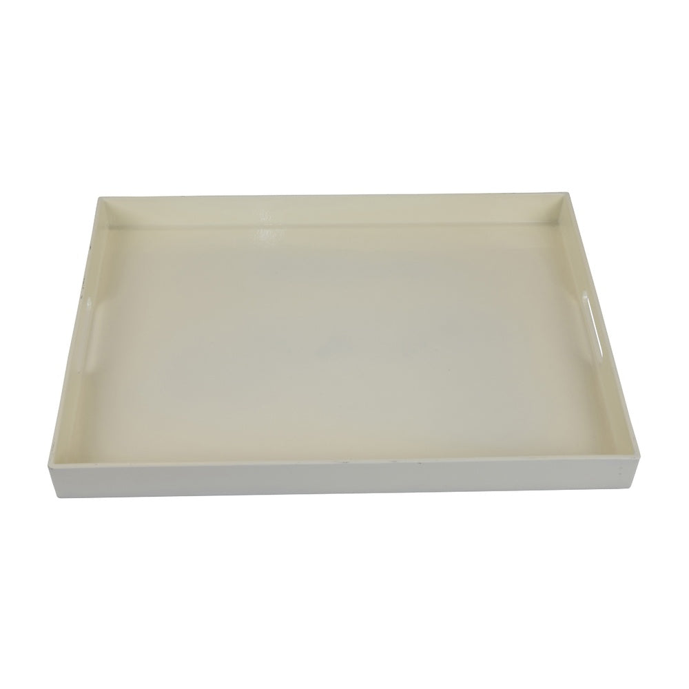 Diana Serving Tray with Integrated Handles, White Polyurethane 19x14-BM353490