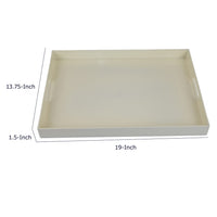 Diana Serving Tray with Integrated Handles, White Polyurethane 19x14-BM353490