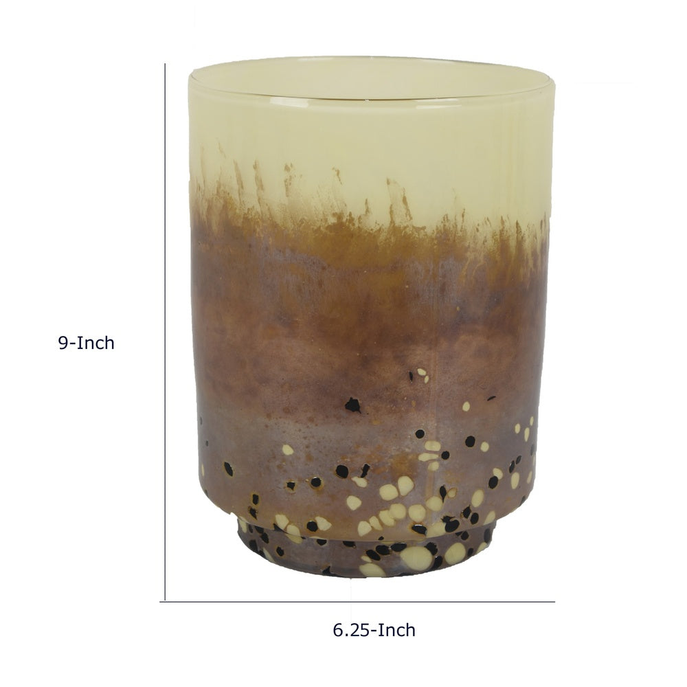 Sophie Vase with Frosted Gradient, Speckled Base, Multi-Tone Glass 9 Inch-BM353492