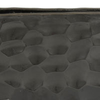 Posy Decorative Block Vase with Hammered Texture, Black Aluminum 12 Inch-BM353493