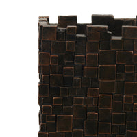 Dylan Tall Decorative Vase, Raise Square Pattern, Bronze Resin 14 Inch-BM353494