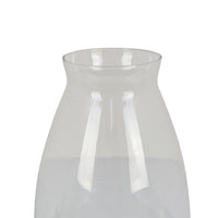 Ahna Modern Vase with Green Ribbed Ceramic Base, Clear Glass 16 Inch-BM353495