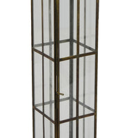 Esha 20 Inch Tall Lantern with Handle, Clear Glass Panels, Bronze Metal   - BM353496