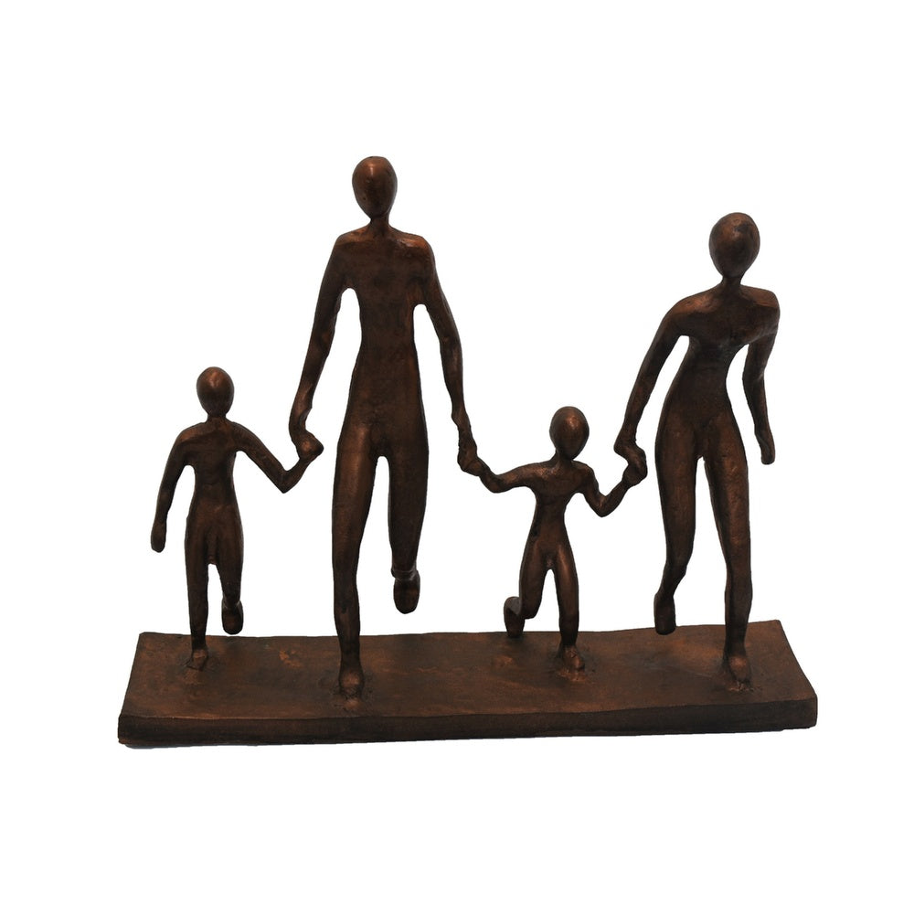 Draco Decorative Family Figurine Sculpture on Base, Bronze Metal-BM353500