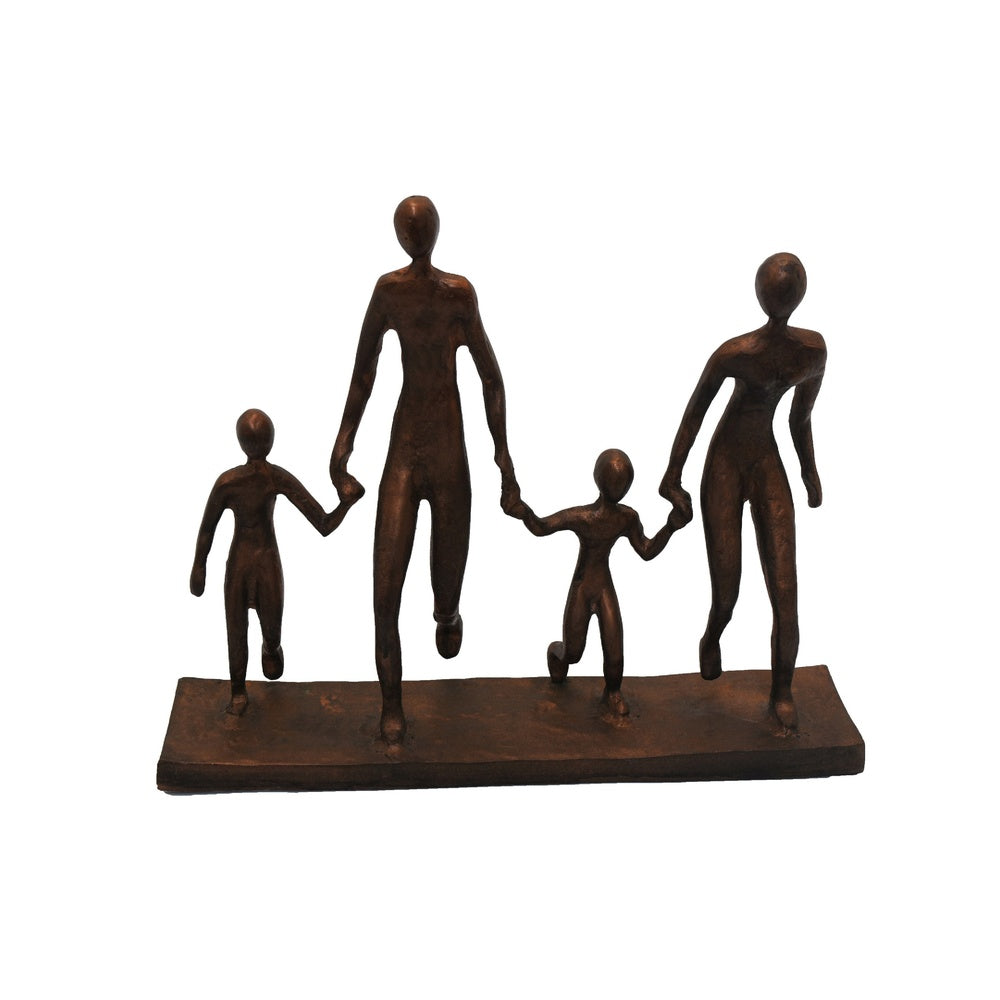 Draco Decorative Family Figurine Sculpture on Base, Bronze Metal-BM353500