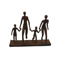 Draco Decorative Family Figurine Sculpture on Base, Bronze Metal-BM353500