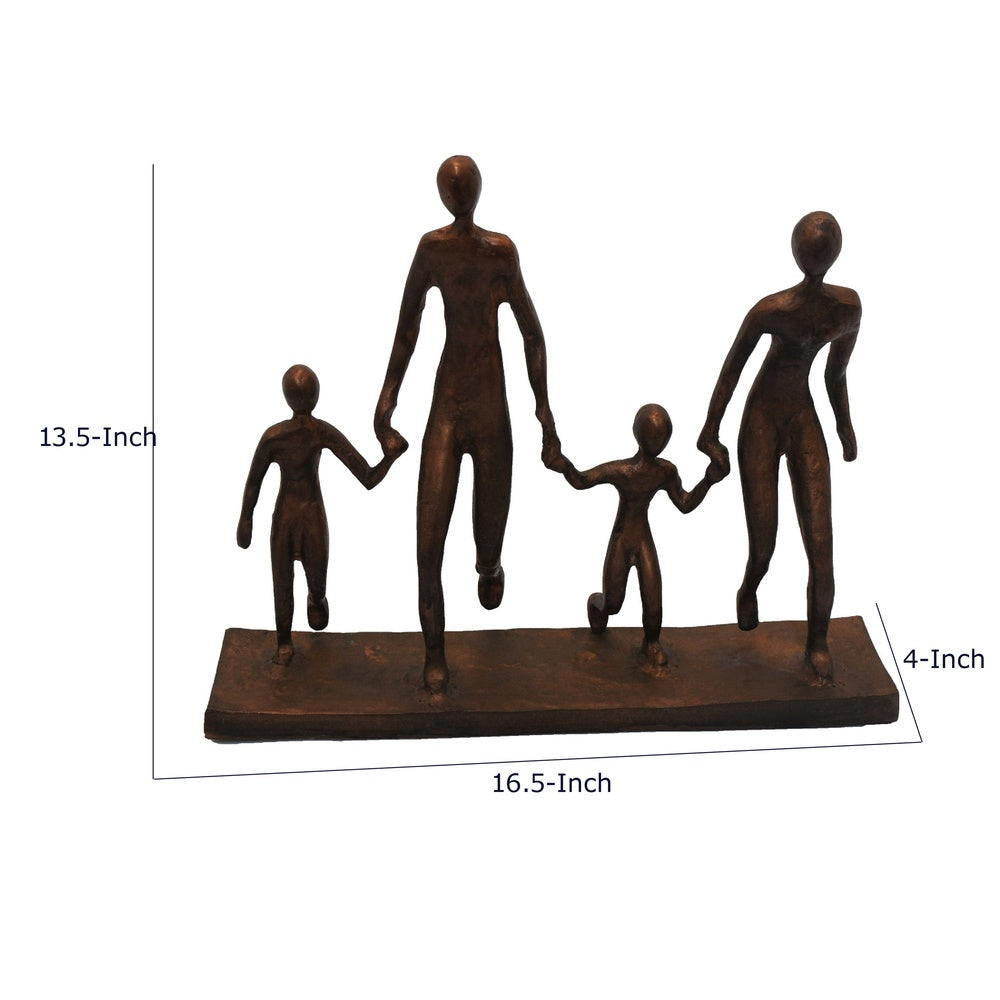 Draco Decorative Family Figurine Sculpture on Base, Bronze Metal-BM353500