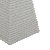 Fuji Decorative Pyramid Sculpture with Layered Ridges, White Resin-BM353501