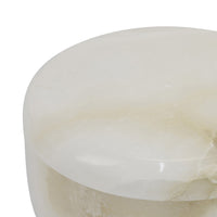 Fiona Decorative Round Storage Box with Lid, White-Brown Marble 6 Inch-BM353502