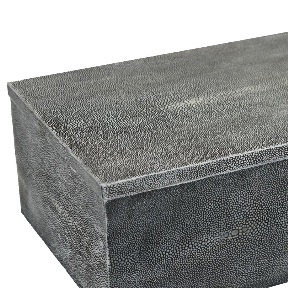 Suzie Decorative Box with Storage and Lid, Silver Textured Resin-BM353504