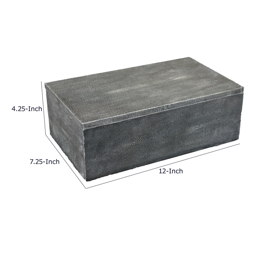 Suzie Decorative Box with Storage and Lid, Silver Textured Resin-BM353504