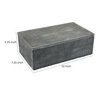 Suzie Decorative Box with Storage and Lid, Silver Textured Resin-BM353504