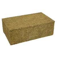 Suzie Decorative Box with Lid and Storage, Gold Textured Resin 12 Inch-BM353505