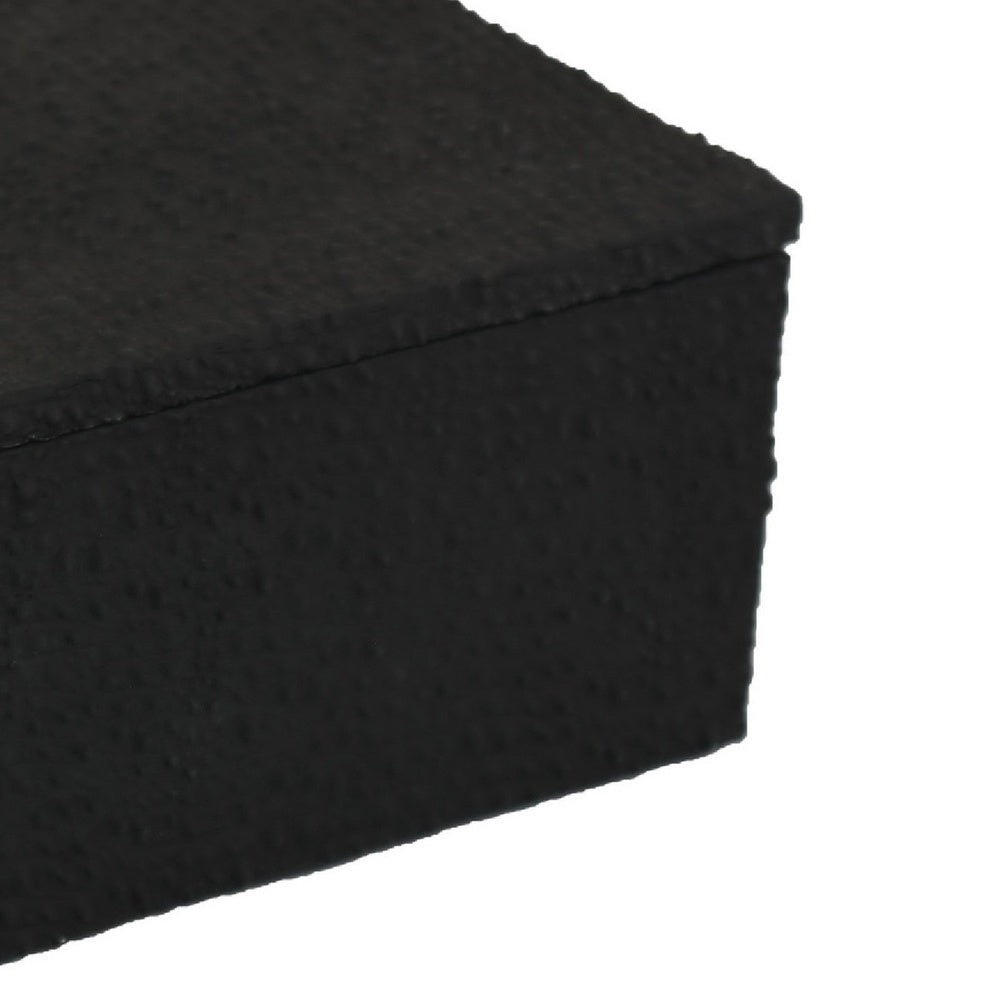Suzie Decorative Box, Lid and Storage, Textured Black Resin 12 Inch-BM353506