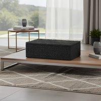 Suzie Decorative Box, Lid and Storage, Textured Black Resin 12 Inch-BM353506