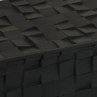 Suzie Decorative Box with Lid for Storage, Black Woven Texture Resin-BM353508