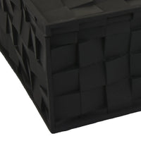 Suzie Decorative Box with Lid for Storage, Black Woven Texture Resin-BM353508