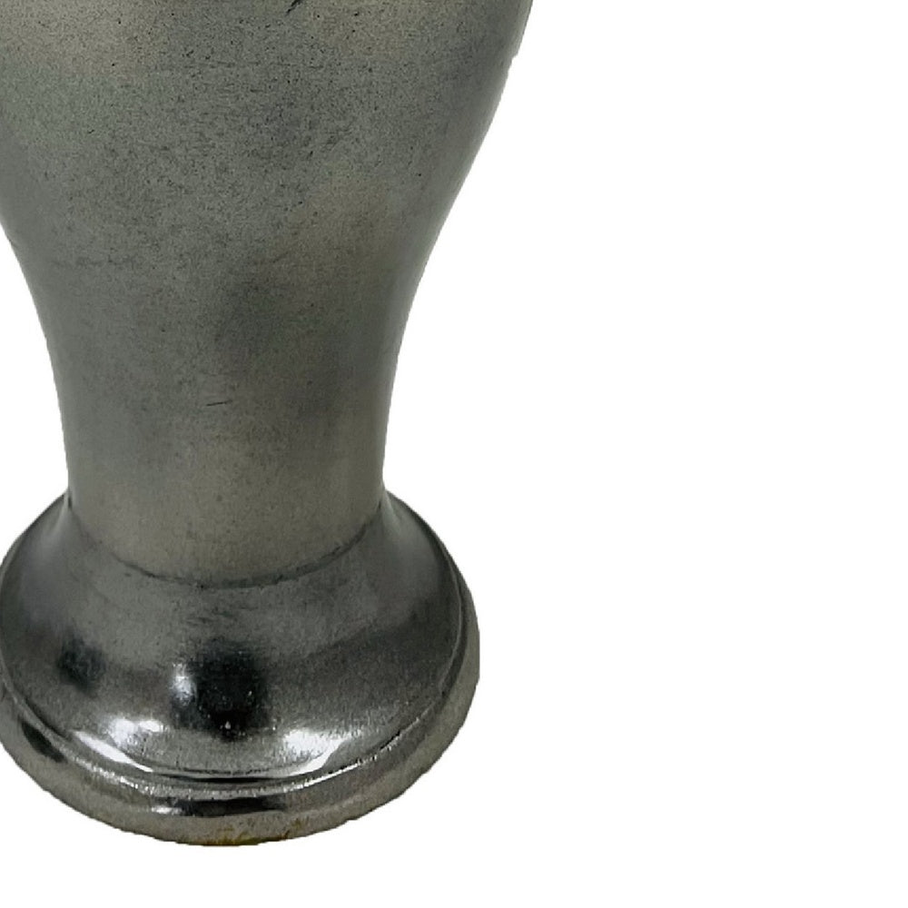 Anila Traditional Temple Jar with Dome Lid, Black Chrome Metal 21 Inch-BM353510