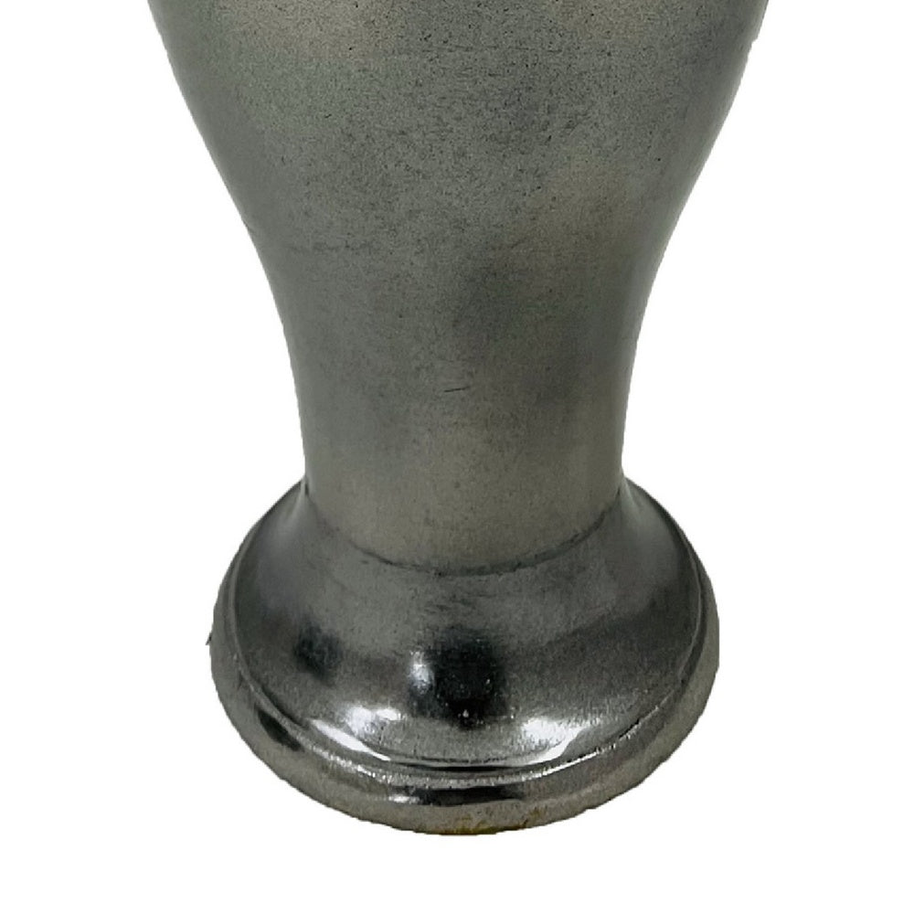 Anila Traditional Temple Jar with Dome Lid, Black Chrome Metal 21 Inch-BM353510