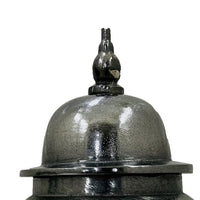 Anila Traditional Temple Jar with Dome Lid, Black Chrome Metal 21 Inch-BM353512