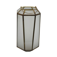 Raha Vintage Lantern with Frosted Glass Panels, Bronze Metal Frame 13 Inch  - BM353513